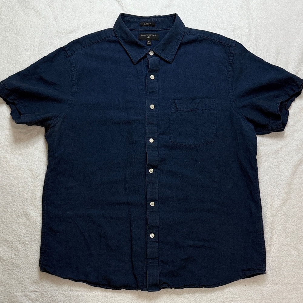 Banana Republic Dark Blue Casual Button-Down Shirt